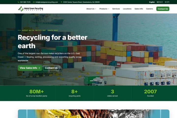 Metal Green Recycling Industries企業網站設計作品